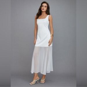 Commense White High Low Dress